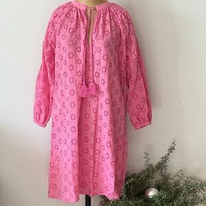 Mersea sz S/M Pink Eyelet 100% cotton Dress coverup great condition